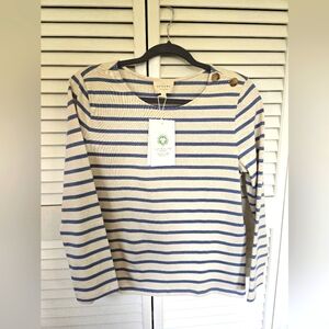 Sezane Colette Mariniere in Vintage Blue/Ecru Small  BNWT